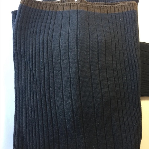 Calvin Klein CK Ribbed Men Sweater V-Neck Navy Large 100% Cotton Brown - Picture 3 of 10